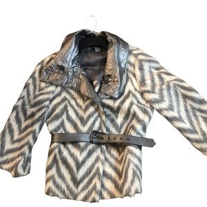 Per Se alpaca and wool mix, chevron patterned jacket- size 8
